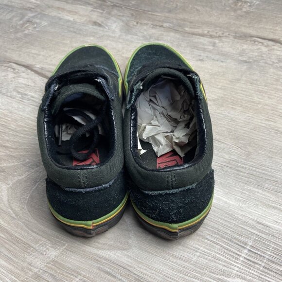 RARE VANS Authentic Black RASTA Red Yellow‎ Green Men 4 Women 5.5 Snoop - Picture 8 of 13